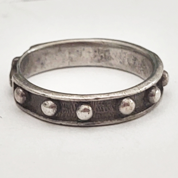 Vintage Unisex Sterling Silver Mid-Century Modern Cross Ring- Size 9 - Picture 3 of 7